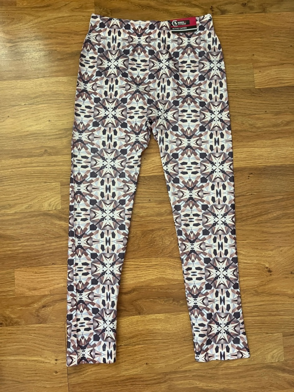 Women’s Purple & White Geometric Leggings